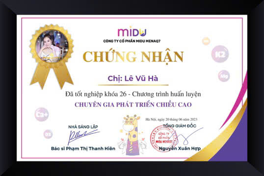 Chứng chỉ Chuyên gia phát triển chiều cao — Midu MenaQ7