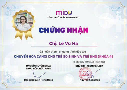 Chứng chỉ Chuyển hóa Canxi cho trẻ sơ sinh và trẻ nhỏ